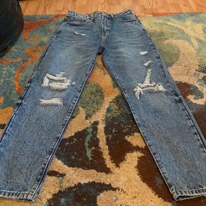 SHEIN light denim distressed jeans